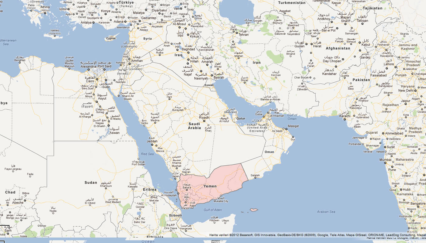 map of yemen middle east